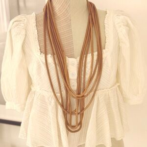 Free People Women's Cream Ruffled Top